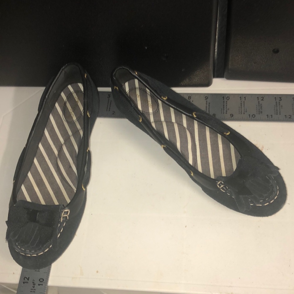 Size 12 Black Sperry Moc Toe Ballet Flats